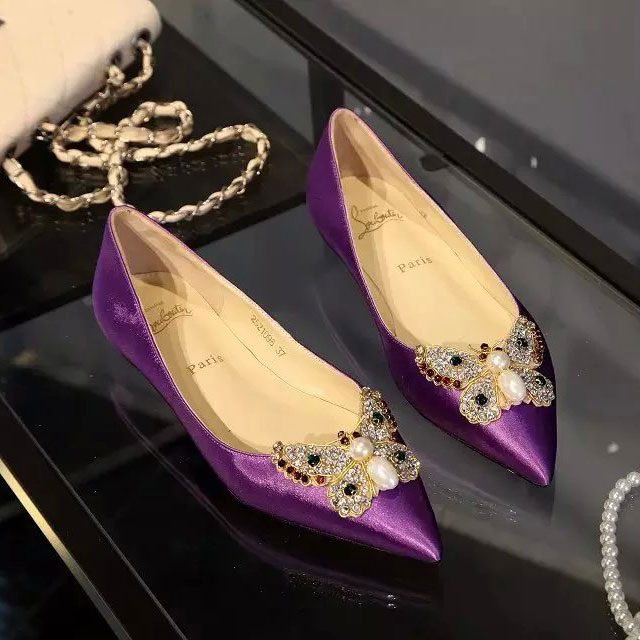 2016 Christian Louboutin Flats shoes in Silk