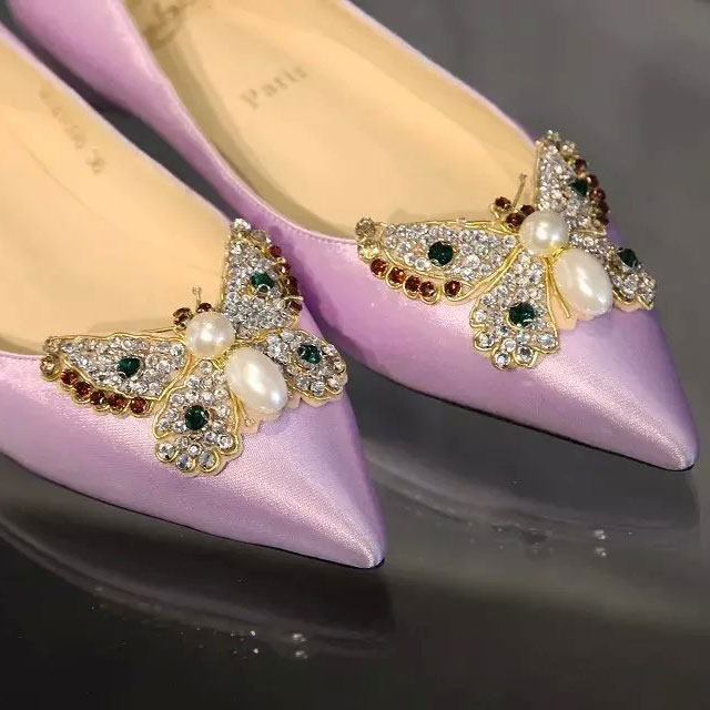 2016 Christian Louboutin Flats shoes in Silk