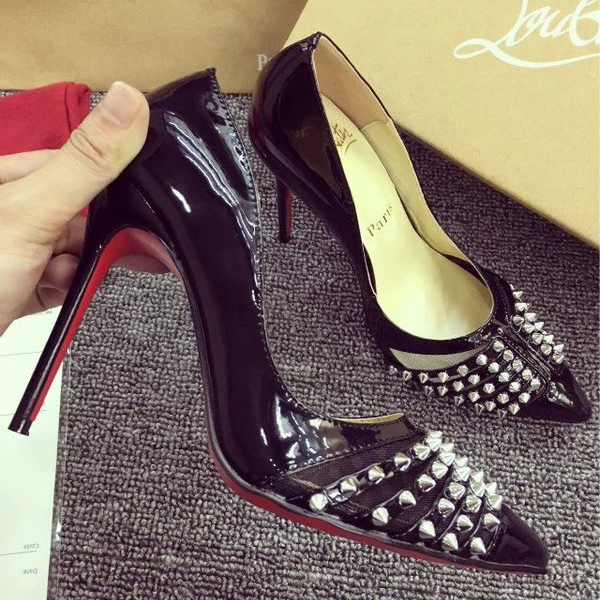 2016 Christian Louboutin high-heeled shoes in Patent leather with Rivet