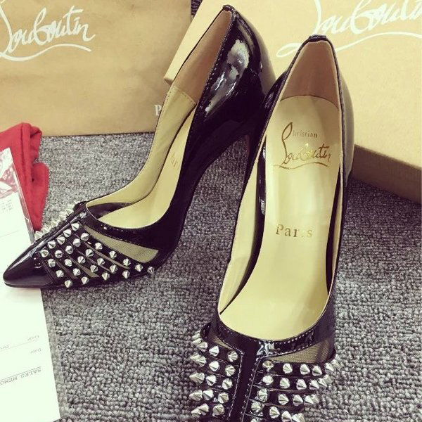 2016 Christian Louboutin high-heeled shoes in Patent leather with Rivet