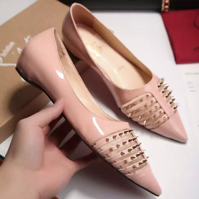 2016 Christian Louboutin women Flats shoes with Rivet