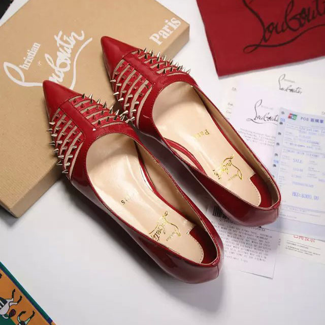 2016 Christian Louboutin women Flats shoes with Rivet