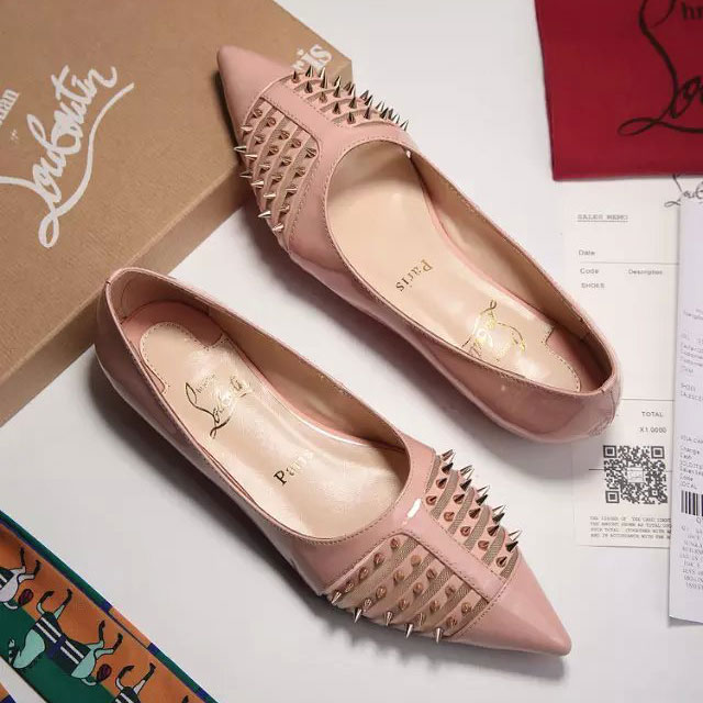 2016 Christian Louboutin women Flats shoes with Rivet