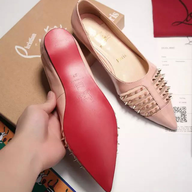 2016 Christian Louboutin women Flats shoes with Rivet