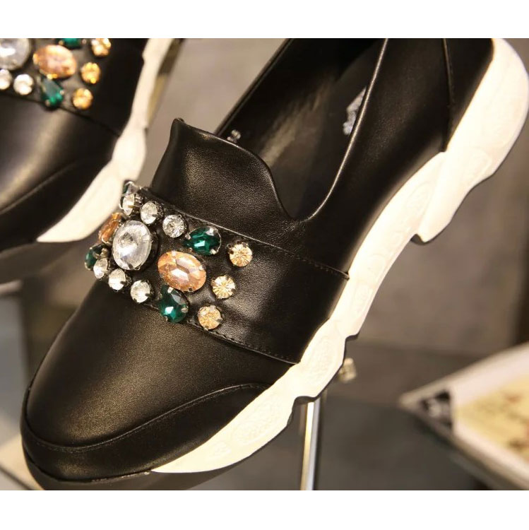 2016 Dior sheepskin leather shoes with Rhinestone