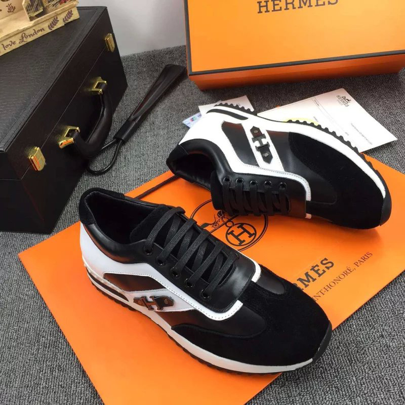 2016 Hermes Calfskin Nubuck leather men Casual shoes