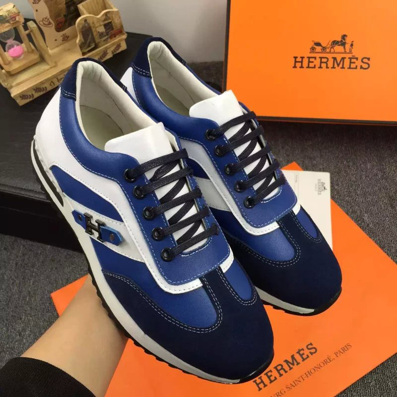 2016 Hermes Calfskin Nubuck leather men Casual shoes