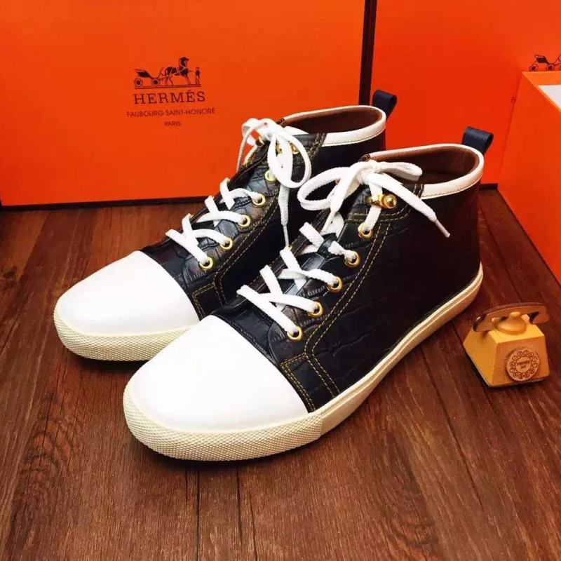 2016 Hermes Calfskin leather men Casual shoes