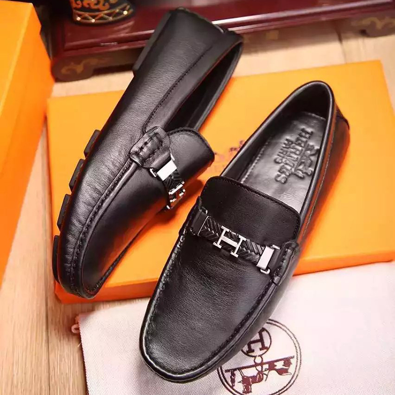 2016 Hermes Calfskin leather men Casual shoes