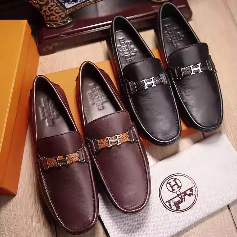 2016 Hermes Calfskin leather men Casual shoes