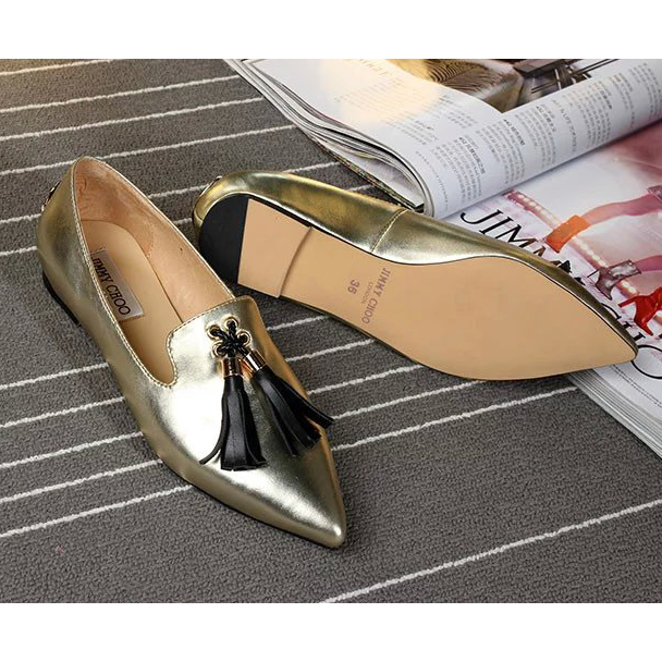 2016 Jimmy Choo Women Flats shoes in Calfskin leather