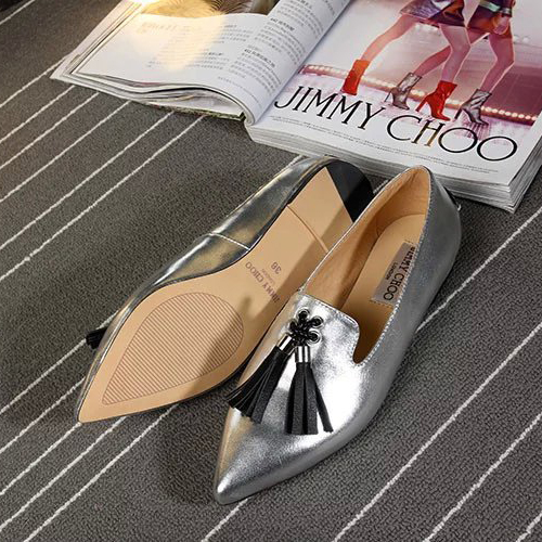 2016 Jimmy Choo Women Flats shoes in Calfskin leather