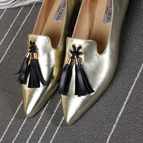 2016 Jimmy Choo Women Flats shoes in Calfskin leather