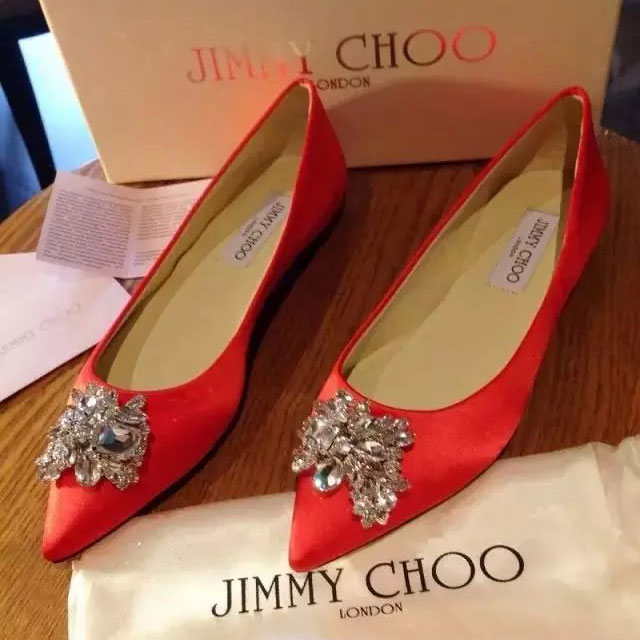 2016 Jimmy Choo Women flats shoes with Rhinestone