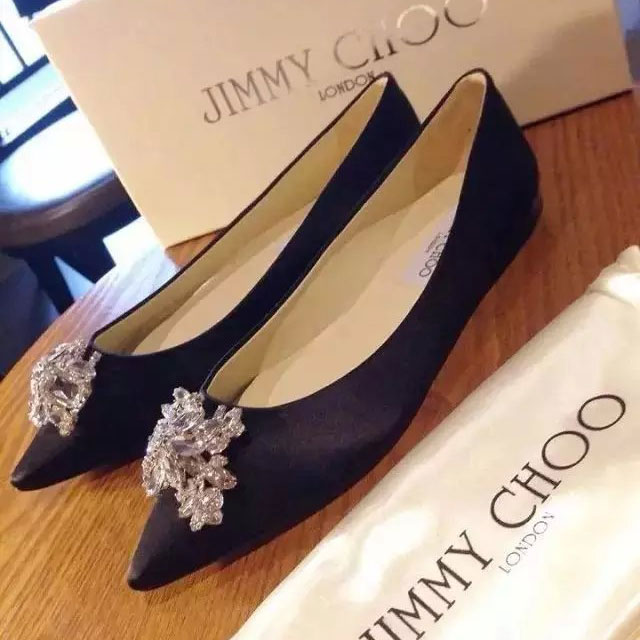 2016 Jimmy Choo Women flats shoes with Rhinestone