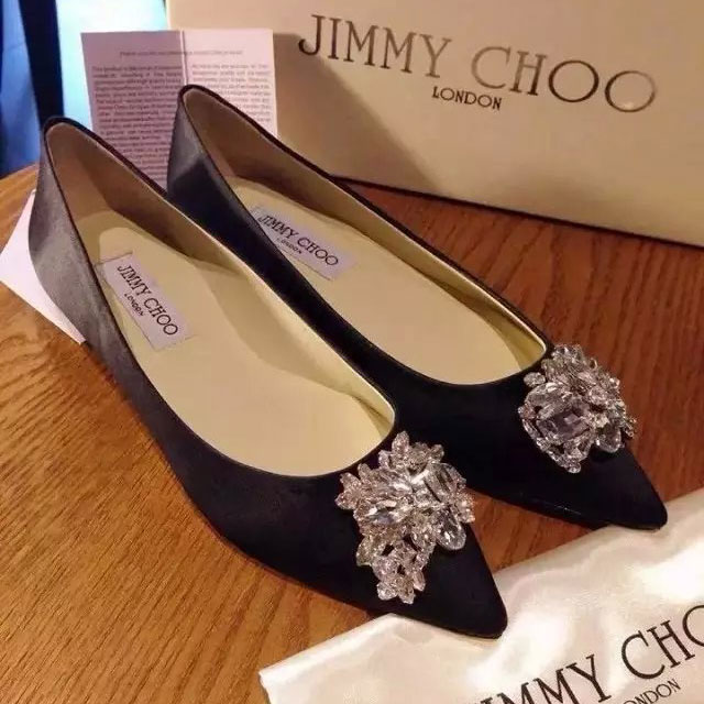 2016 Jimmy Choo Women flats shoes with Rhinestone