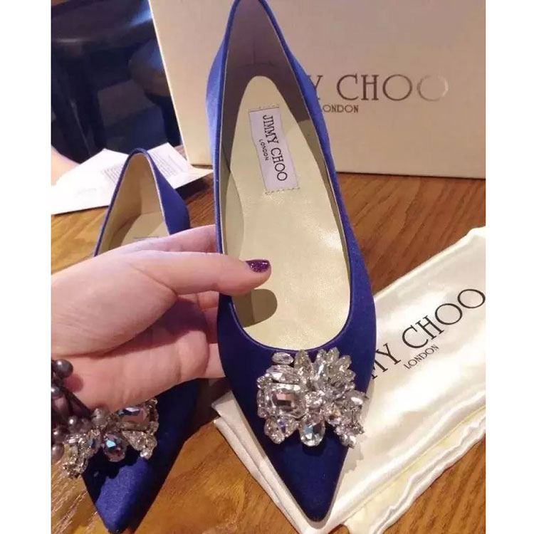 2016 Jimmy Choo Women flats shoes with Rhinestone