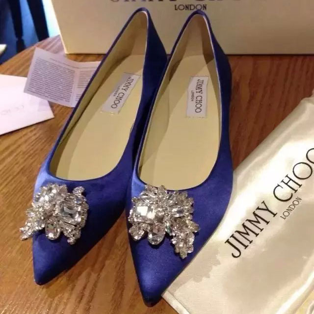 2016 Jimmy Choo Women flats shoes with Rhinestone