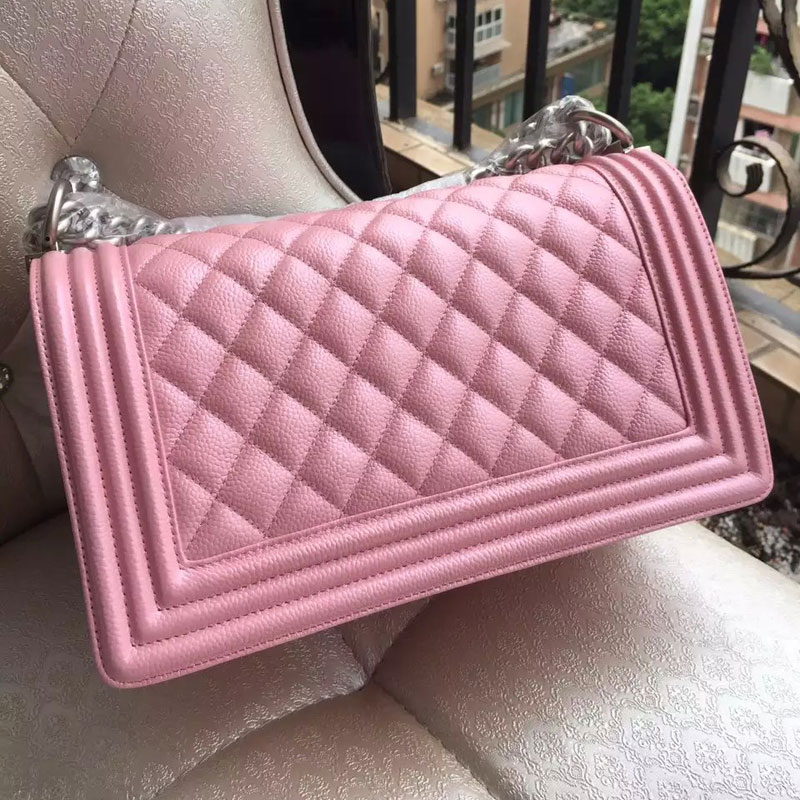 2016 LE Boy Chanel Flap Shoulder Bag Original Leather A67086 Pink