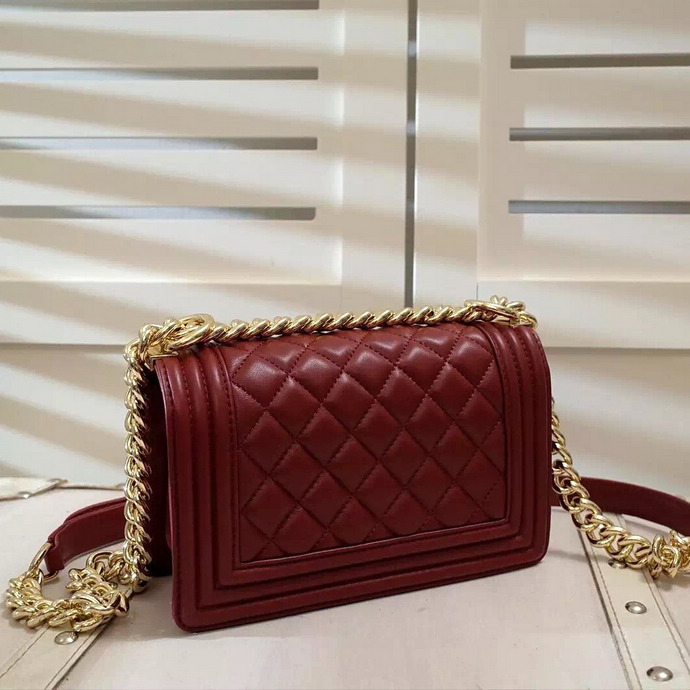 2016 LE Boy Chanel Flap Shoulder Bag Original Sheepskin Leather A67085 Claret