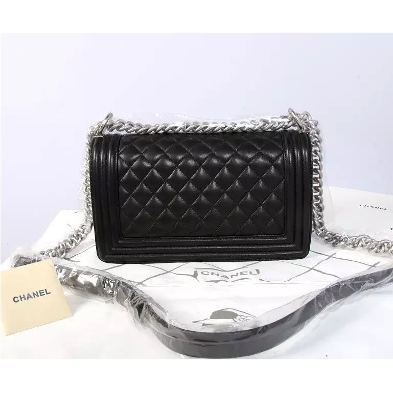 2016 LE Boy Chanel Flap Shoulder Bag Original Sheepskin Leather A67086 Black