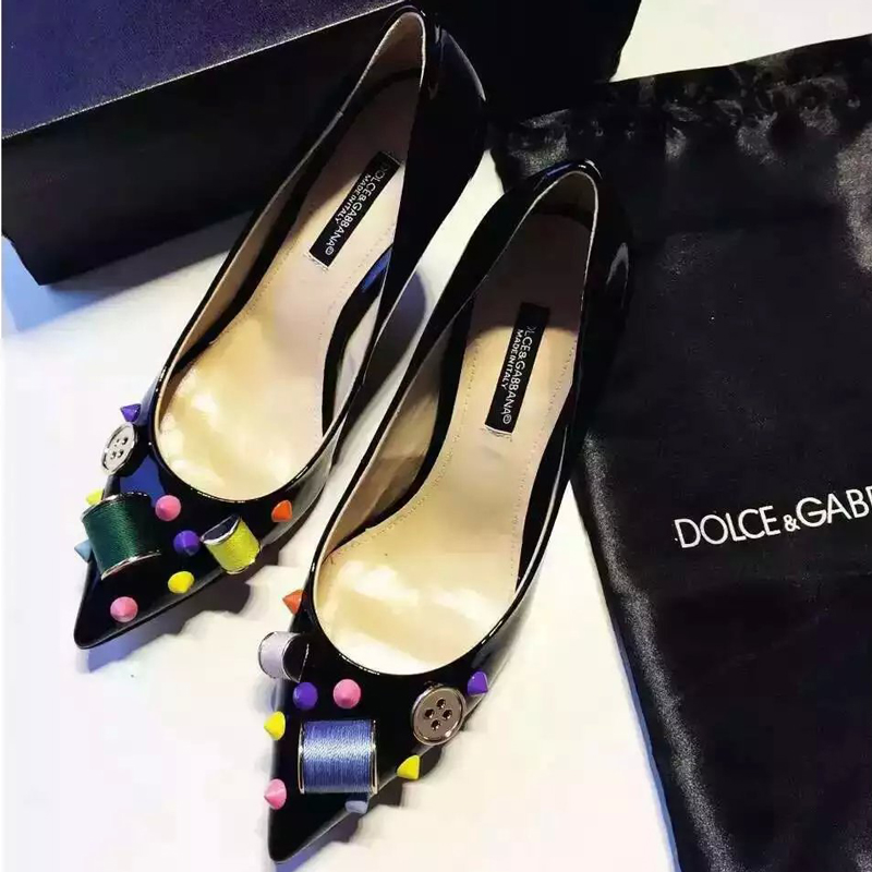 2016 Latest Dolce&Gabbana Patent leather high-heeled shoes with Heel Height 8.5cm