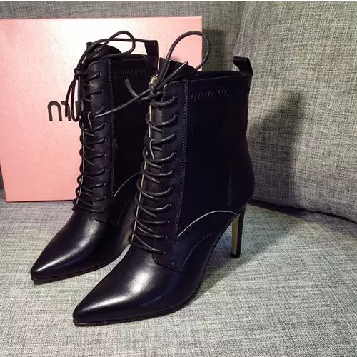 2016 Miu Miu Calfskin leather short Boots