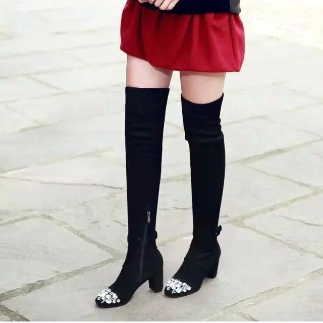 2016 Miu Miu women Boots with Rhinestone