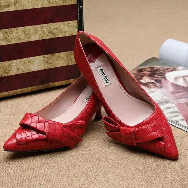 2016 Miu Miu women shoes in Calfskin leather Heel Height 5cm