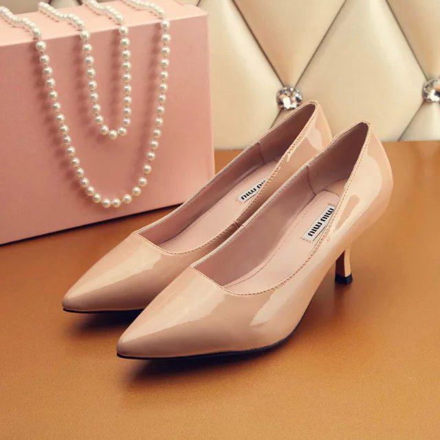 2016 Miu Miu women shoes in Patent leather Heel Height 5cm