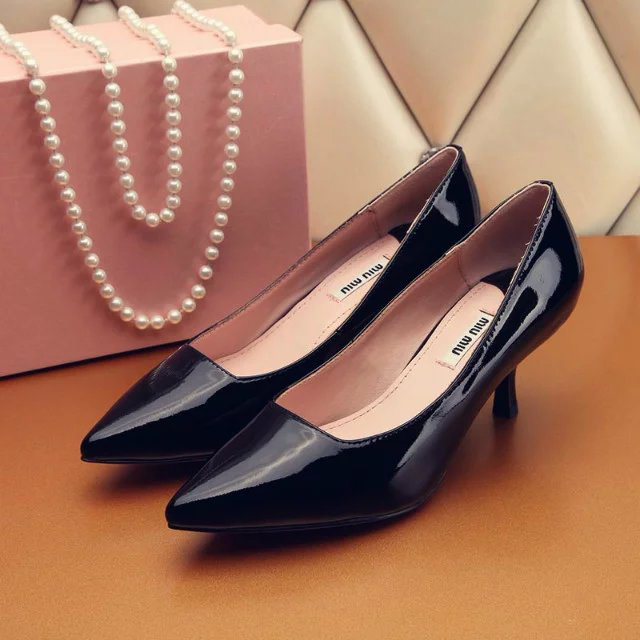 2016 Miu Miu women shoes in Patent leather Heel Height 5cm