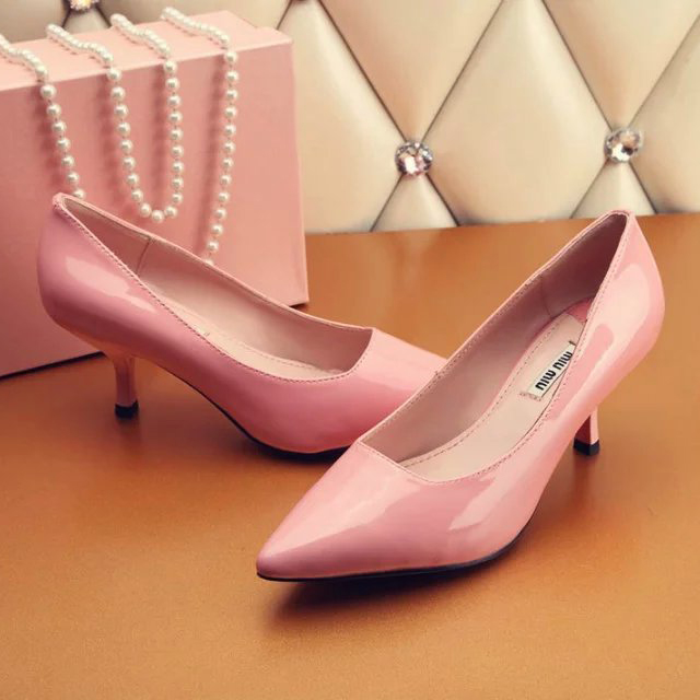 2016 Miu Miu women shoes in Patent leather Heel Height 5cm