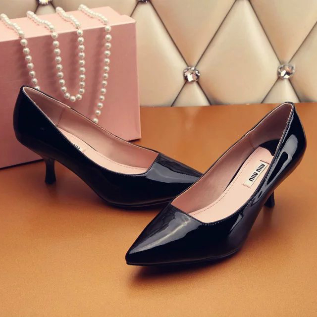 2016 Miu Miu women shoes in Patent leather Heel Height 5cm