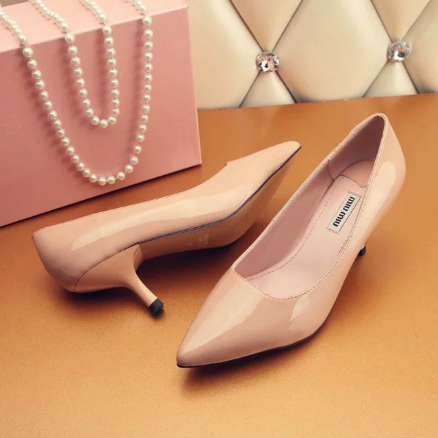 2016 Miu Miu women shoes in Patent leather Heel Height 5cm