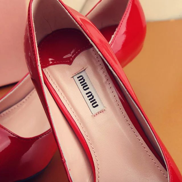 2016 Miu Miu women shoes in Patent leather Heel Height 5cm