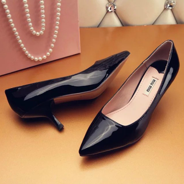 2016 Miu Miu women shoes in Patent leather Heel Height 5cm