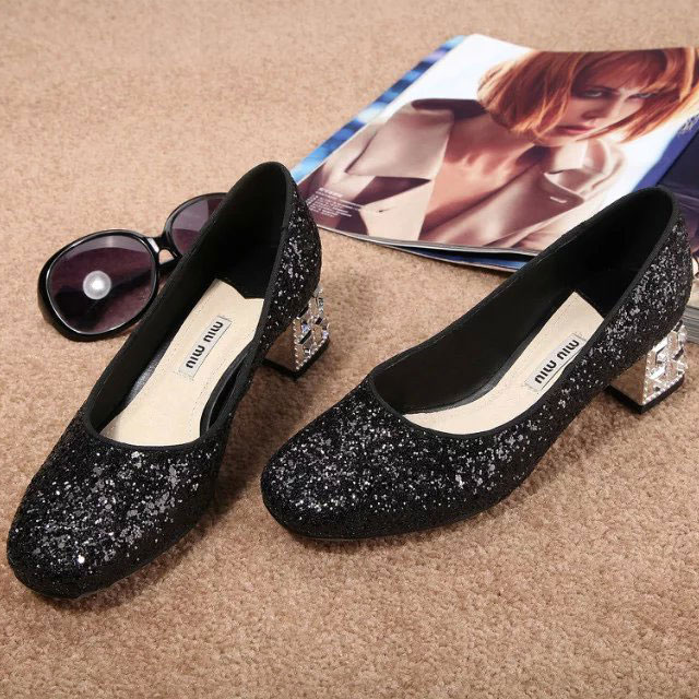 2016 Miu Miu women shoes with Diamond 4.5CM