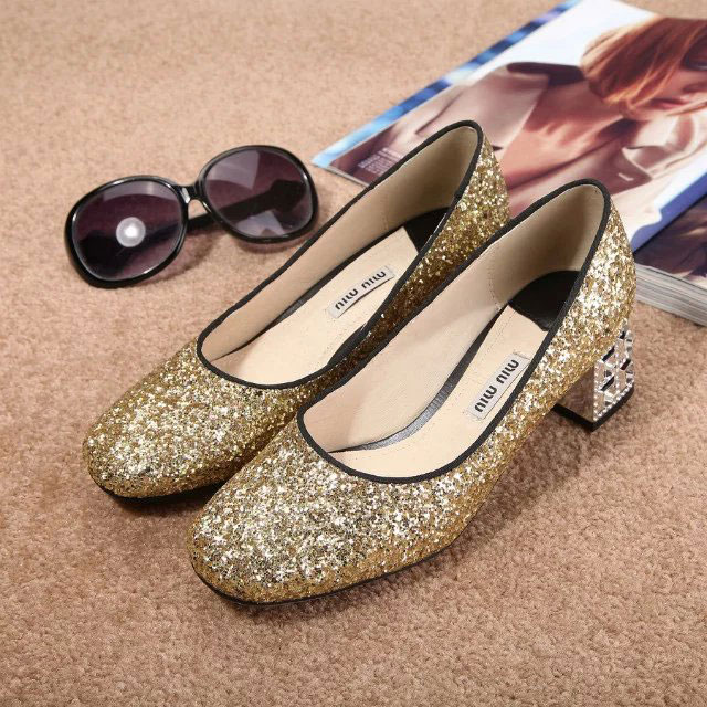 2016 Miu Miu women shoes with Diamond 4.5CM