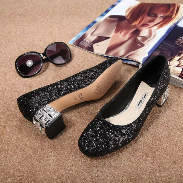 2016 Miu Miu women shoes with Diamond 4.5CM