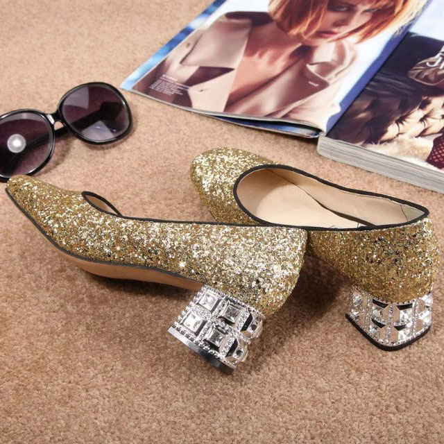 2016 Miu Miu women shoes with Diamond 4.5CM