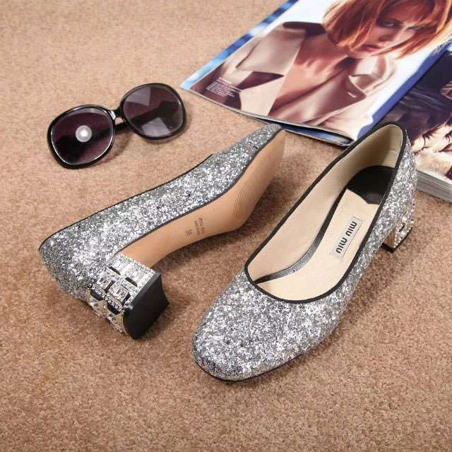 2016 Miu Miu women shoes with Diamond 4.5CM