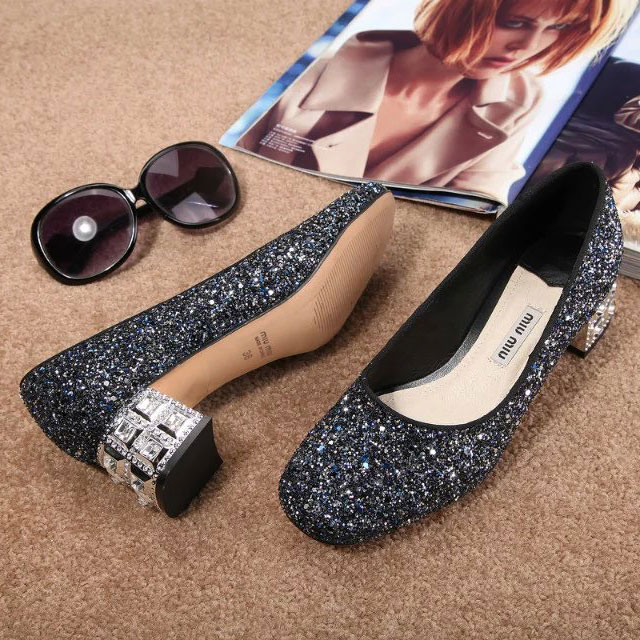 2016 Miu Miu women shoes with Diamond 4.5CM