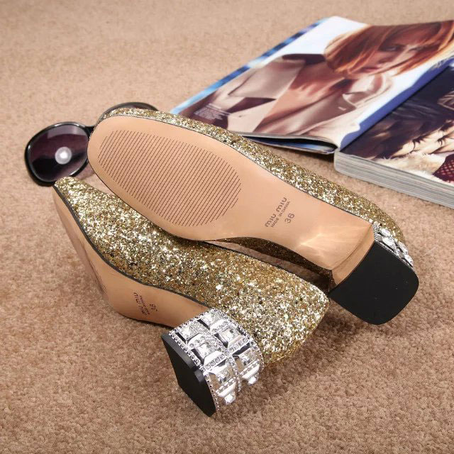 2016 Miu Miu women shoes with Diamond 4.5CM