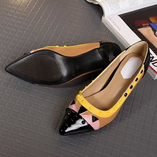 2016 New Fendi women shoes in Calfskin leather with Heel Height 4.5cm