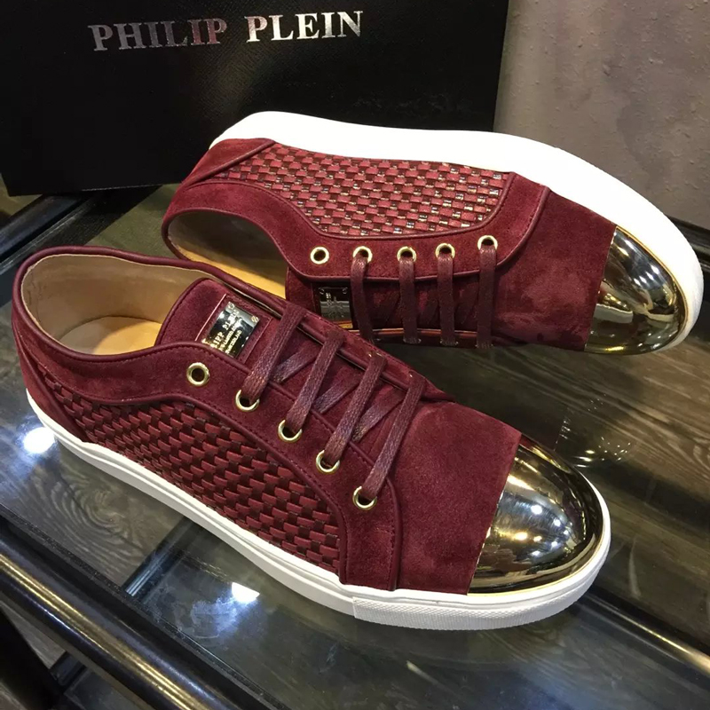 2016 Philipp Plein men velvet With hand-knitted Casual shoes