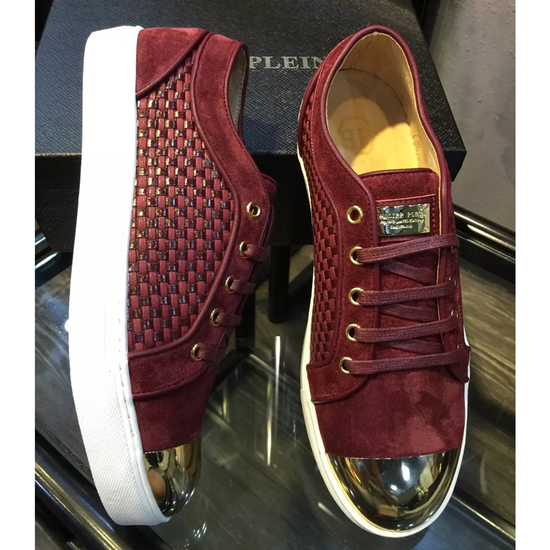 2016 Philipp Plein men velvet With hand-knitted Casual shoes