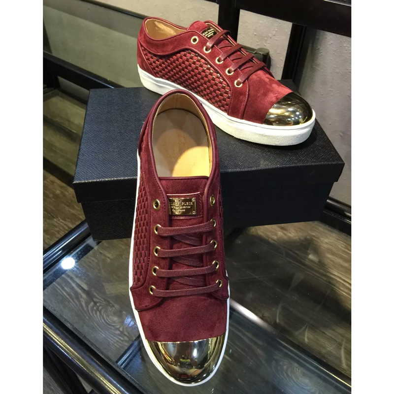 2016 Philipp Plein men velvet With hand-knitted Casual shoes