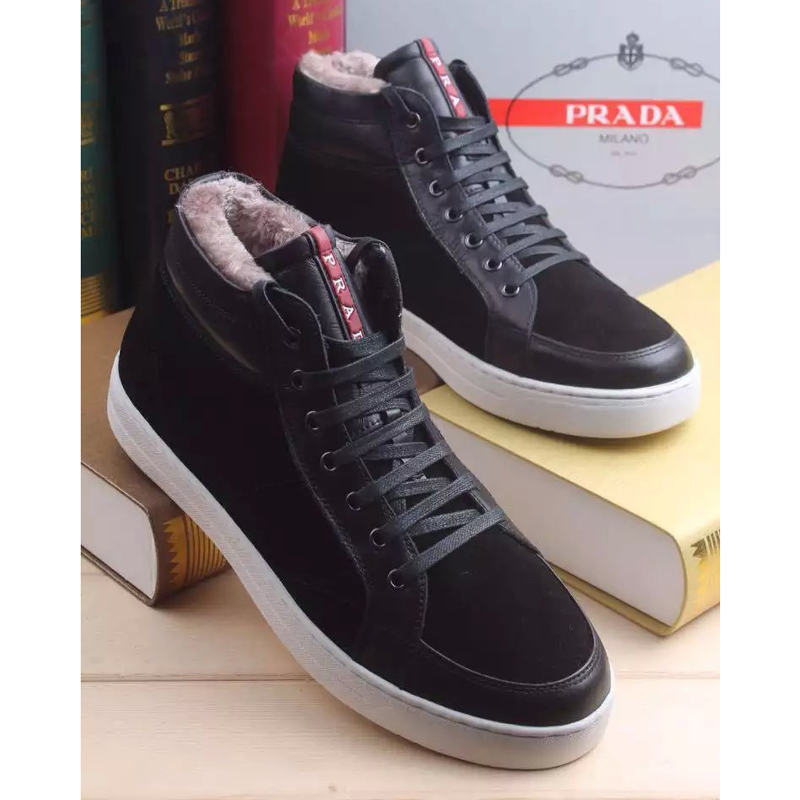 2016 Prada Nubuck leather men Lace-up sneaker shoes