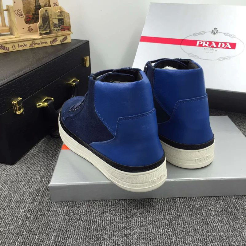 2016 Prada Nubuck leather men Lace-up sneaker shoes