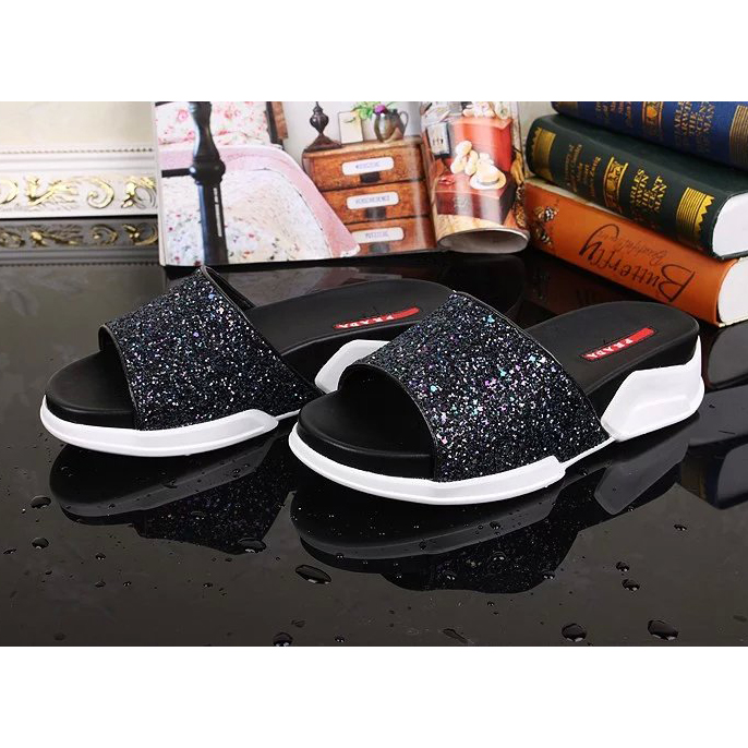 2016 Prada women slippers with Sequin